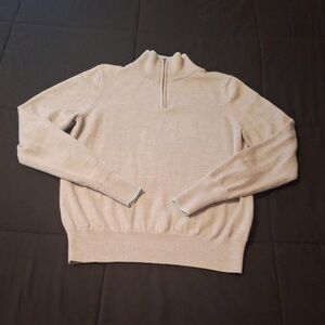 Men’s G/Fore Light Gray Blue Wool 1/4 Zip Sweater Small